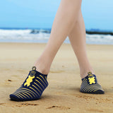 Zapatos de playa de verano azul amarillo